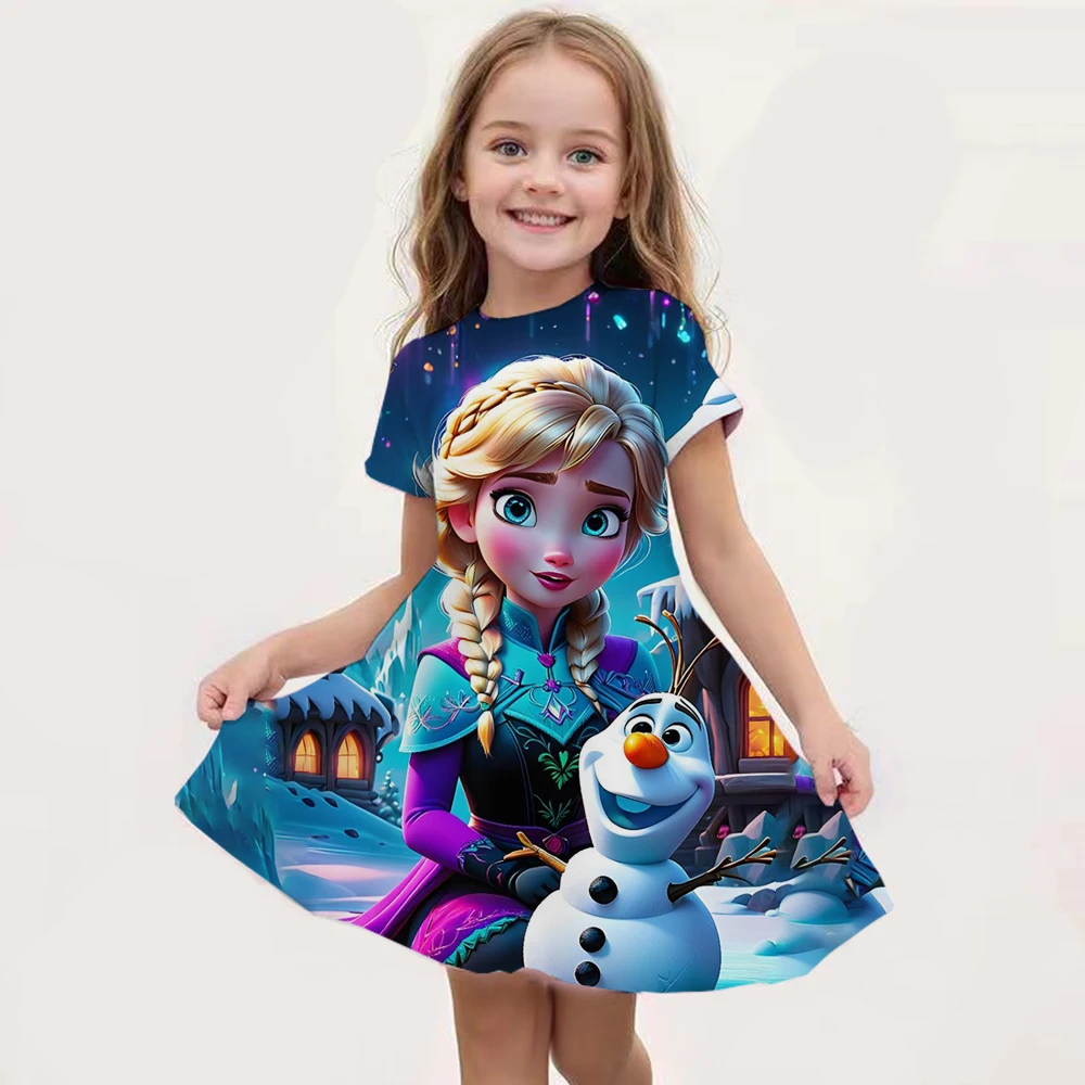New Summer Girls Queen Elsa Dress Fashion Cartoon Cute 3D Printing Dress Kid Short Sleeve Princess Frozen Clothing
New Summer Girls Queen Elsa Dress Fashion Cartoon Cute 3D Printing Dress Kid Short Sleeve Princess Frozen Clothing