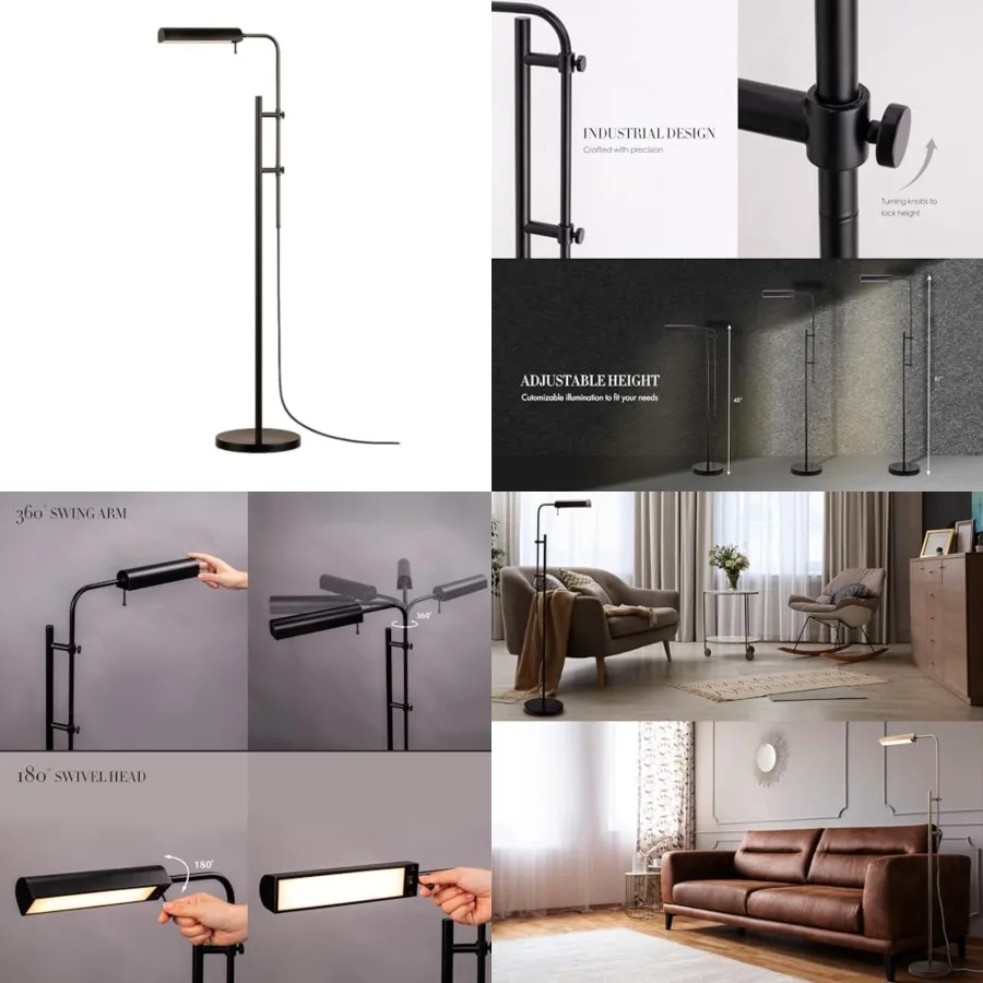 Cedric Adjustable Pharmacy Floor Lamp - Industrial Design for Reading, Crafting, Work - 10W LED, Height 45-61 Inch - Ideal for
Cedric Adjustable Pharmacy Floor Lamp - Industrial Design for Reading, Crafting, Work - 10W LED, Height 45-61 Inch - Ideal for