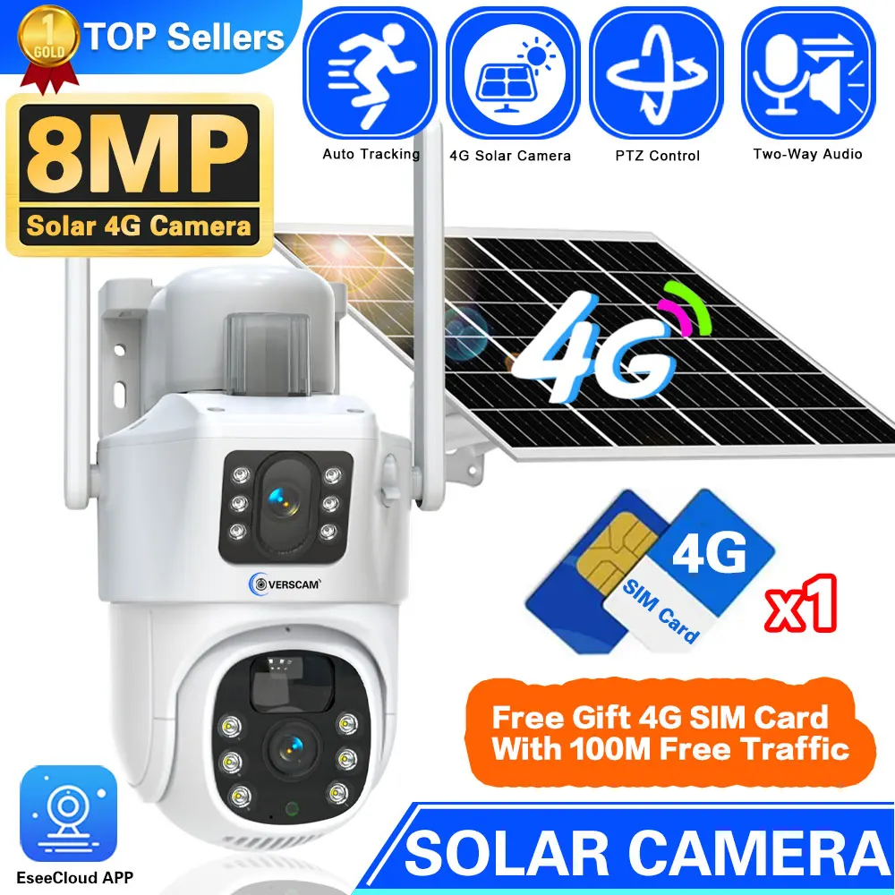 Free 4G sim card Solar Camera Camera 8MP 4K CCTV Battery Cameras Outdoor Dual Lens Smart Home Security Monitoring Surveillance
Free 4G sim card Solar Camera Camera 8MP 4K CCTV Battery Cameras Outdoor Dual Lens Smart Home Security Monitoring Surveillance