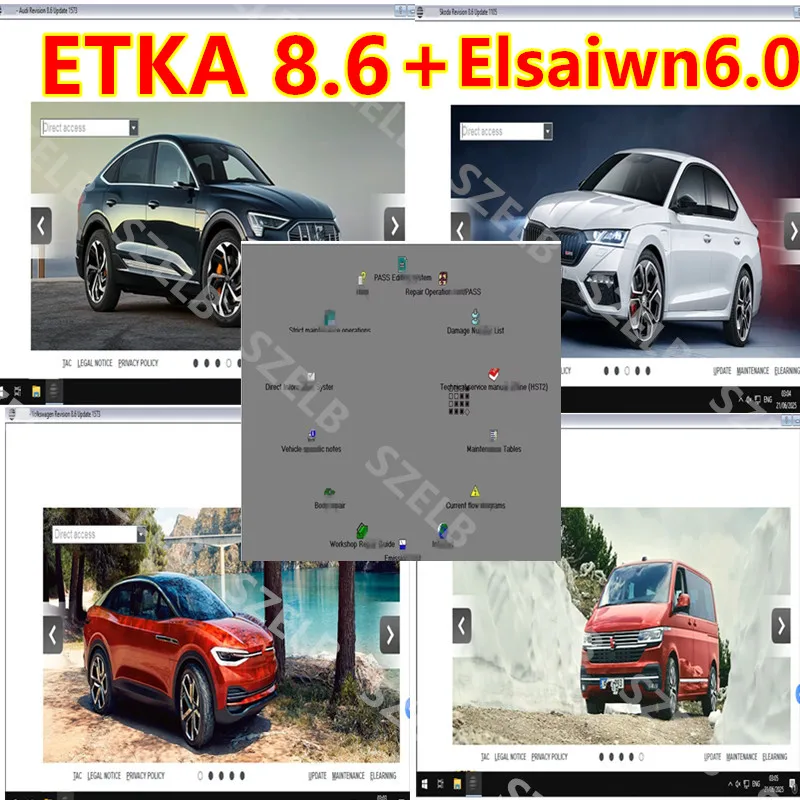 Elsawin 6.0 + ETKA 8.6 Group Vehicles Auto Repair Software Electronic Parts Catalog Support for VW/AU/DI/SE/AT/SKO/DA Free insta
Elsawin 6.0 + ETKA 8.6 Group Vehicles Auto Repair Software Electronic Parts Catalog Support for VW/AU/DI/SE/AT/SKO/DA Free insta