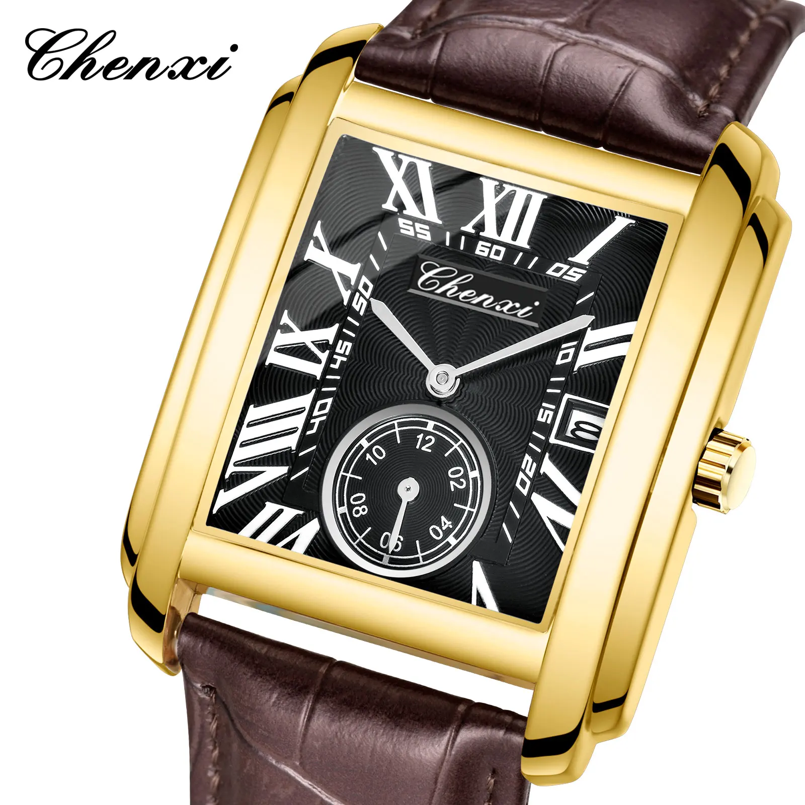 Chenxi 8216 Original Top Brand Square Mens Fashion Wristwatches Design Calendar Gold Watch Genuine Leather Quartz Business Male
Chenxi 8216 Original Top Brand Square Mens Fashion Wristwatches Design Calendar Gold Watch Genuine Leather Quartz Business Male
