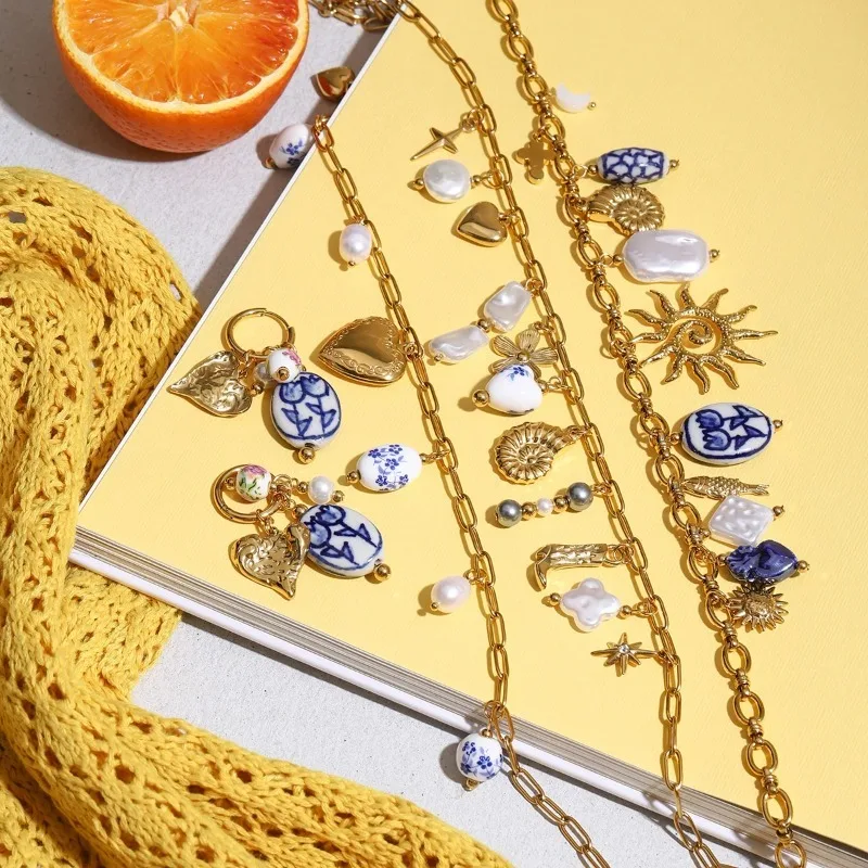 High Quality Gold Plated Stainless Steel Ceramics Heart Charms Pendant Necklace for Women Party Accessories Gift
High Quality Gold Plated Stainless Steel Ceramics Heart Charms Pendant Necklace for Women Party Accessories Gift