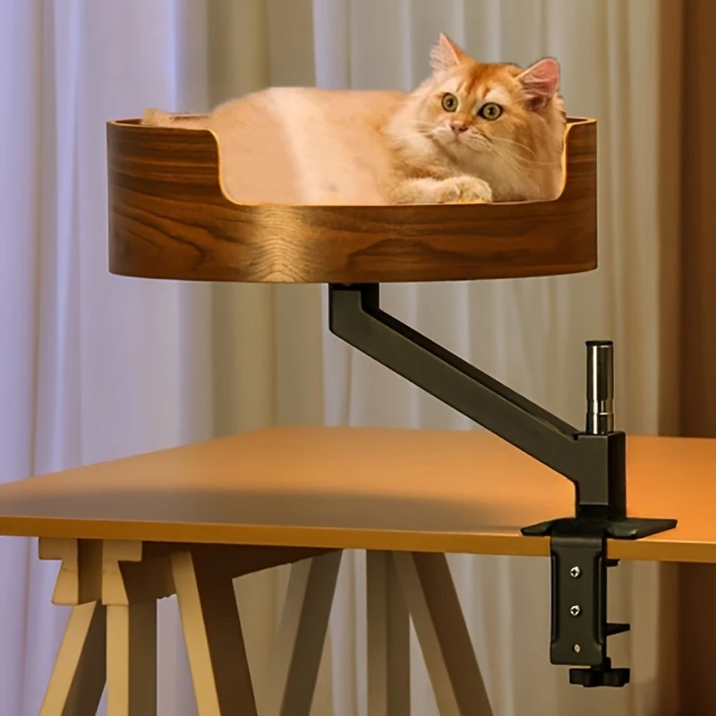 Elegant 360 Degree Rotating Adjustable Cat Desk Bed Aluminum Alloy Arm Curved Wood Basin Summer Soft Cushion for 35LBS Cats
Elegant 360 Degree Rotating Adjustable Cat Desk Bed Aluminum Alloy Arm Curved Wood Basin Summer Soft Cushion for 35LBS Cats