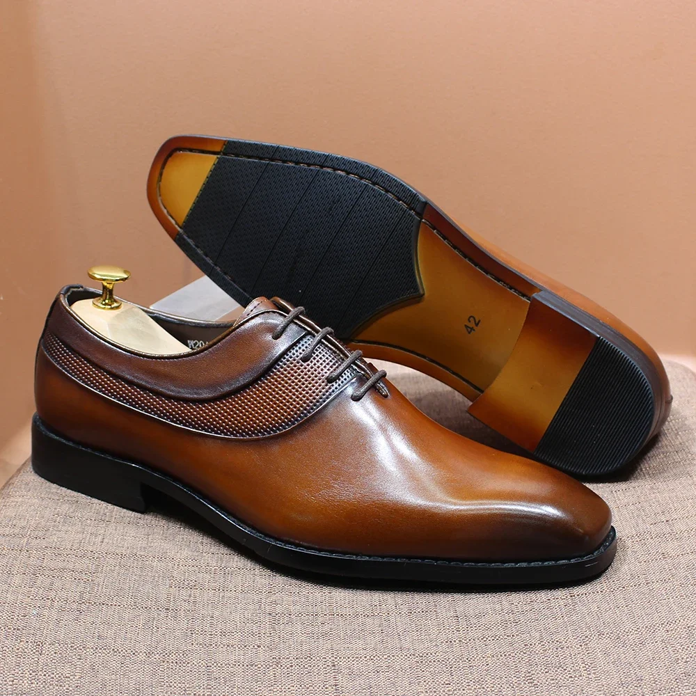 Classic Men's Cow Leather Dress Shoes Plain Toe Designer Oxford Lace-Up Handmade Formal Office Wedding Party Suit Shoes
Classic Men's Cow Leather Dress Shoes Plain Toe Designer Oxford Lace-Up Handmade Formal Office Wedding Party Suit Shoes