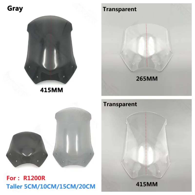For R1200R R1200 1200 R Motorcycle Windshield Windscreen Wind Deflectors 2006 - 2014 Taller 5CM/10CM/15CM/20CM
For R1200R R1200 1200 R Motorcycle Windshield Windscreen Wind Deflectors 2006 - 2014 Taller 5CM/10CM/15CM/20CM