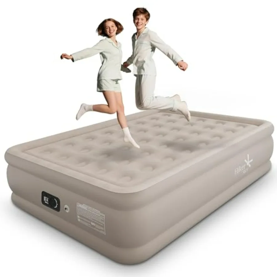 Full Air Mattress with Built-in Pump for Home and Guests, Khaki Flocked Top, 18 Inch Height, Includes Portable Storage Bag
Full Air Mattress with Built-in Pump for Home and Guests, Khaki Flocked Top, 18 Inch Height, Includes Portable Storage Bag
