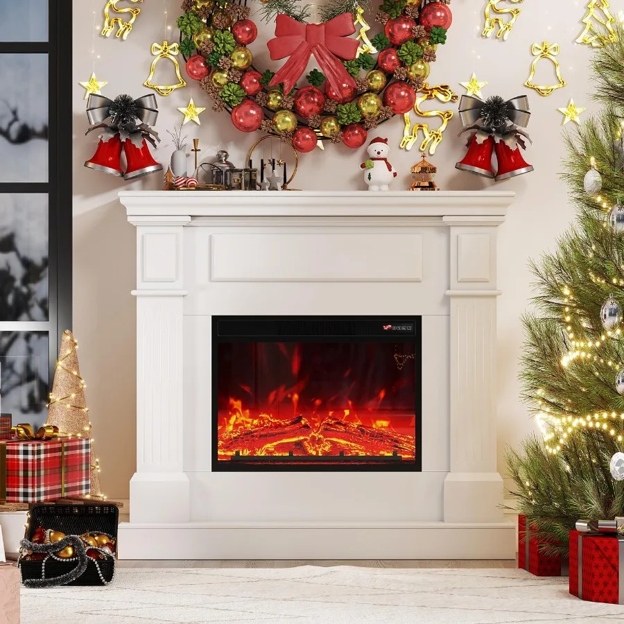 43 Электрический камин с каминной подставкой для телевизора, отдельно стоящий дизайн, 23 камин с подогревом, 4 уровнями пламени, пульт дистанционного управления, одна упаковка
43 Электрический камин с каминной подставкой для телевизора, отдельно стоящий дизайн, 23 камин с подогревом, 4 уровнями пламени, пульт дистанционного управления, одна упаковка