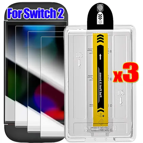 Protecteur d'écran pour Nintendo Switch 2, Kit d'alignement en verre trempé, Installation facile, Film de protection HD anti-rayures pour NS2