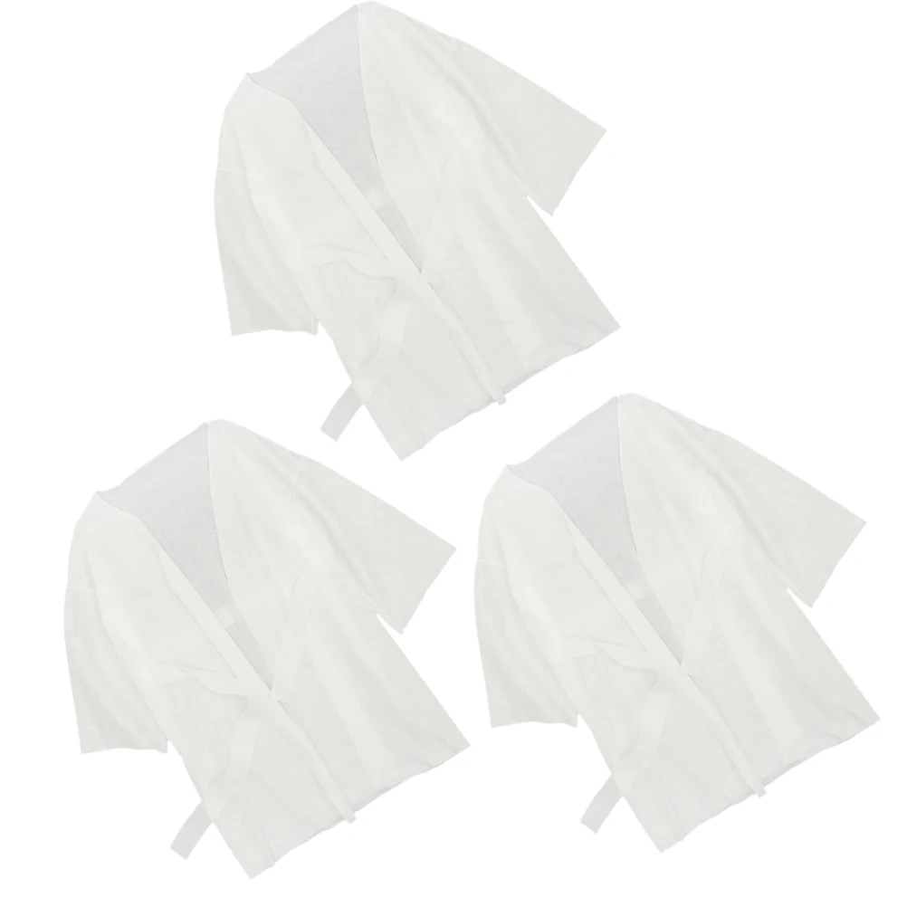 3Pcs Disposable Bathrobe Spa Salon Gown Women Men Shower Sauna Robe White One Size Polyester Cotton Blended Guest Client Bathing
3Pcs Disposable Bathrobe Spa Salon Gown Women Men Shower Sauna Robe White One Size Polyester Cotton Blended Guest Client Bathing