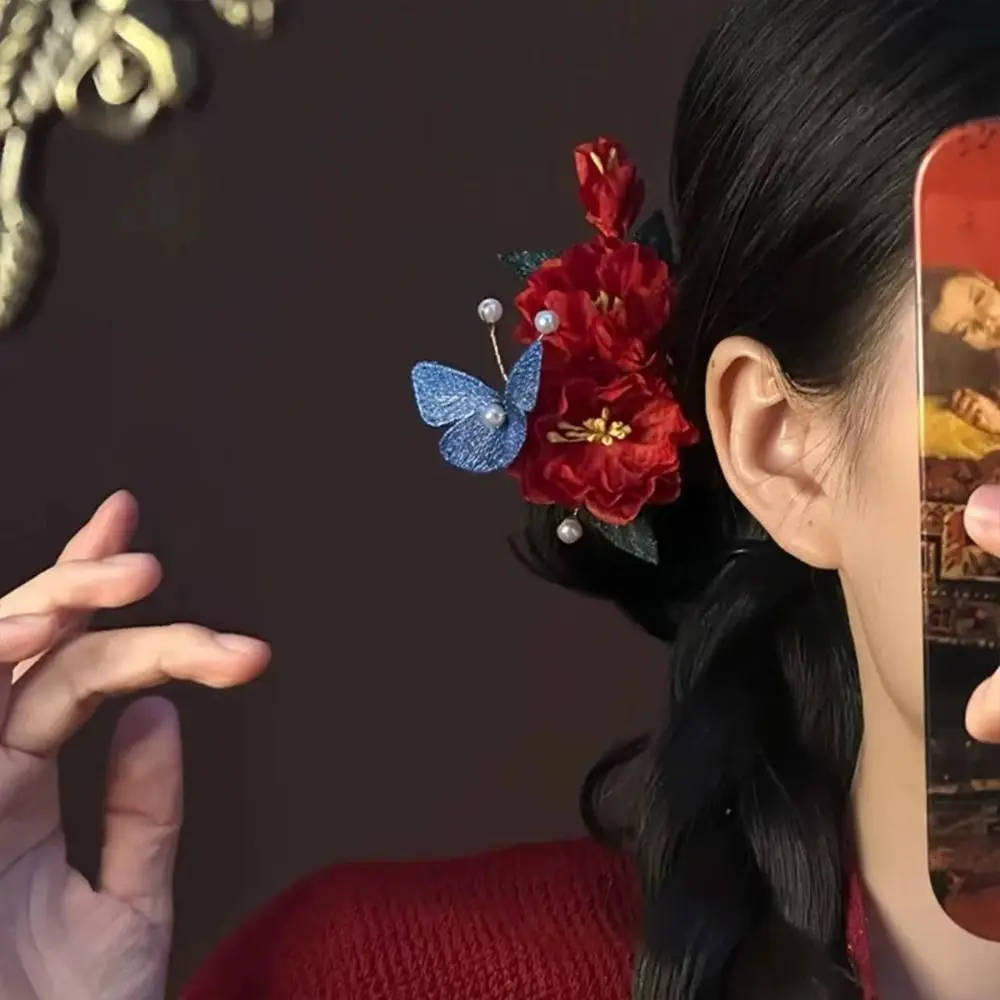 Classical Tassel Red Flower Hair Clip Pearl Retro Hanfu Hairpin Antique New Chinese Style Bridal Hair Accessories Hair Chopstick
Classical Tassel Red Flower Hair Clip Pearl Retro Hanfu Hairpin Antique New Chinese Style Bridal Hair Accessories Hair Chopstick