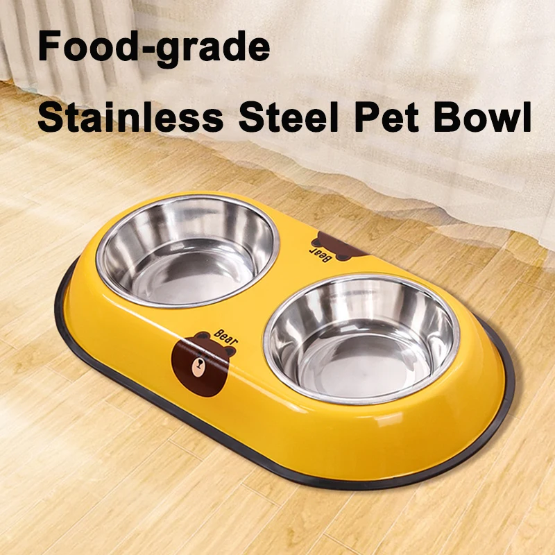 Anti-Spill Stainless Steel Pet Bowl for Dogs And Cats Double-bowl Integrated Drinking And Feeding Device
Anti-Spill Stainless Steel Pet Bowl for Dogs And Cats Double-bowl Integrated Drinking And Feeding Device