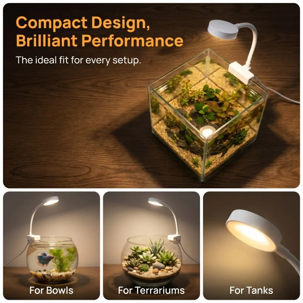 Clip-On LED Fish Tank Light Infinitely Variable Dimming 3-color Aquarium Light LED Lighting Gooseneck Design Fish Tank Lamp
Clip-On LED Fish Tank Light Infinitely Variable Dimming 3-color Aquarium Light LED Lighting Gooseneck Design Fish Tank Lamp