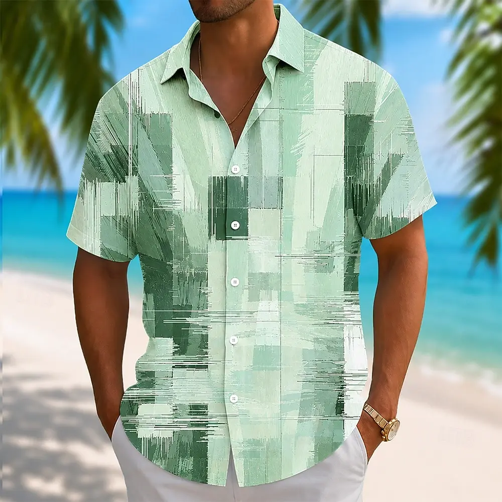 Men's Spring Summer Casual Shirt, Green Abstract Brushstroke Print Tops for Daily Street Holiday Beach Dating & Leisure Outfit
Men's Spring Summer Casual Shirt, Green Abstract Brushstroke Print Tops for Daily Street Holiday Beach Dating & Leisure Outfit