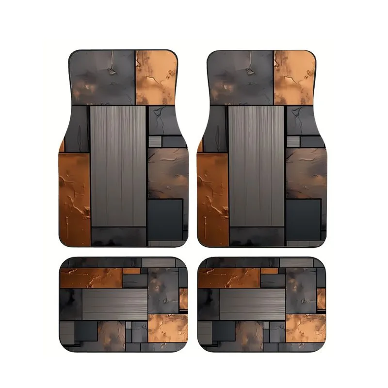 Industrial Metallic Geometric Pattern Car Floor Mats Set Universal Non-slip Auto Foot Mats
Industrial Metallic Geometric Pattern Car Floor Mats Set Universal Non-slip Auto Foot Mats