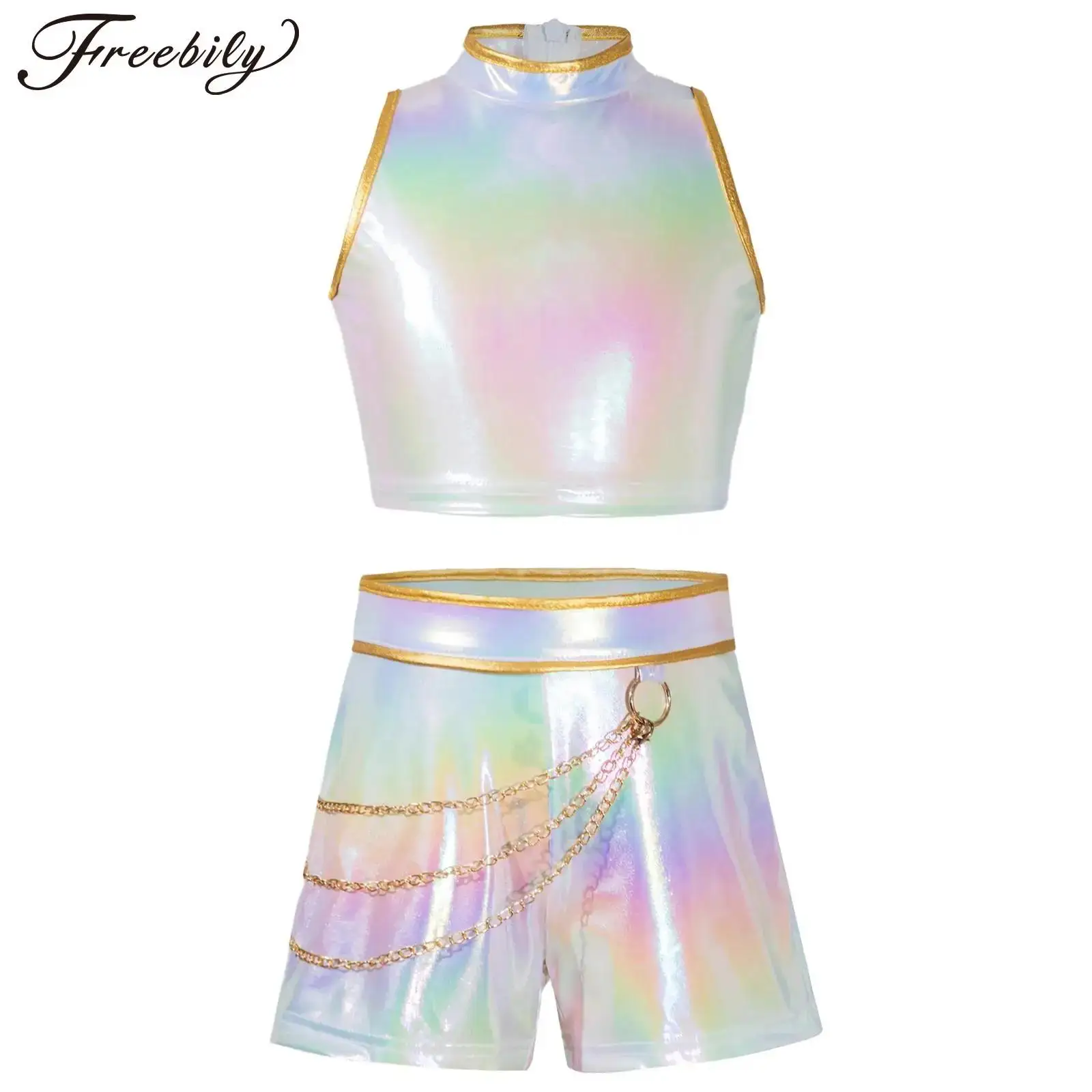 Kids Girls Hunter Singer Role Play Outfit Halloween Party Costume Metallic Gloss Sleeveless Tank Top Belt Waist Chain Shorts
Kids Girls Hunter Singer Role Play Outfit Halloween Party Costume Metallic Gloss Sleeveless Tank Top Belt Waist Chain Shorts