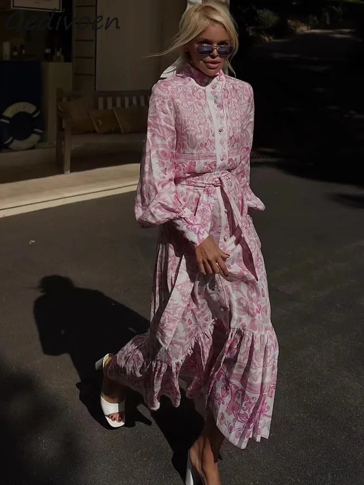 Gedivoen Fashion Designer Spring Women's Round Neck Lantern Sleeve Buckle Color Matching Printing The Dress
Gedivoen Fashion Designer Spring Women's Round Neck Lantern Sleeve Buckle Color Matching Printing The Dress