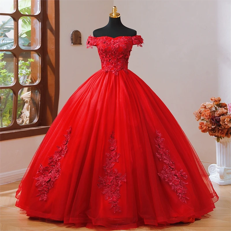 Customized Summer New Red Quinceanera Dresses Sweet Flower Party Dress Luxury Lace Ball Gown Classic Boho Vestidos For Girls
Customized Summer New Red Quinceanera Dresses Sweet Flower Party Dress Luxury Lace Ball Gown Classic Boho Vestidos For Girls