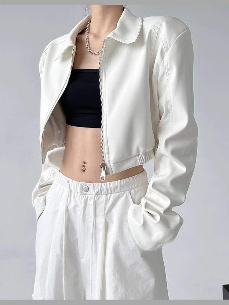 Streetwear Women Crop Jacket Fall Winter American Vintage Hotsweet Leather Jackets Y2K Retro High Street Zipper Solid New Coats 
Streetwear Women Crop Jacket Fall Winter American Vintage Hotsweet Leather Jackets Y2K Retro High Street Zipper Solid New Coats