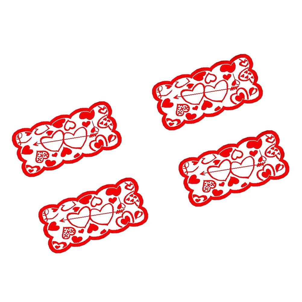 4 pcs Heart Pattern Placemat Thickened Heat Insulation Table Mat For Home Restaurant Party Bowl Pot Plate Mat Decoration Red
4 pcs Heart Pattern Placemat Thickened Heat Insulation Table Mat For Home Restaurant Party Bowl Pot Plate Mat Decoration Red