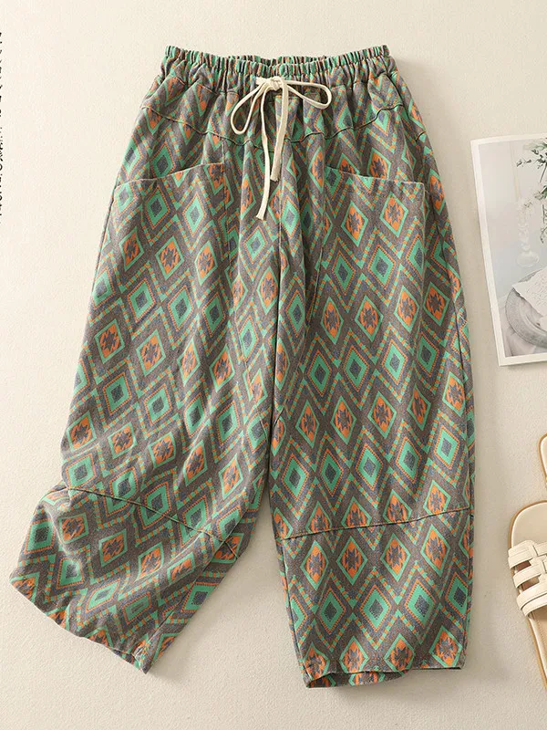 Loose Wide Leg Harlan Pants for plus Size Women Printed Elastic Waist with Belt Seven Quarter Length Casual High Waist Trousers
Loose Wide Leg Harlan Pants for plus Size Women Printed Elastic Waist with Belt Seven Quarter Length Casual High Waist Trousers