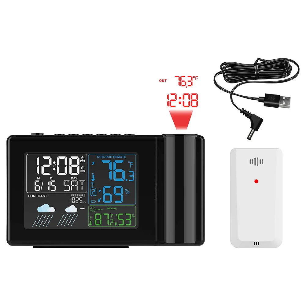 Digital Weather Monitor with Projection Function for Time and Temperature on Ceiling or Wall Adjustable Brightness Control
Digital Weather Monitor with Projection Function for Time and Temperature on Ceiling or Wall Adjustable Brightness Control