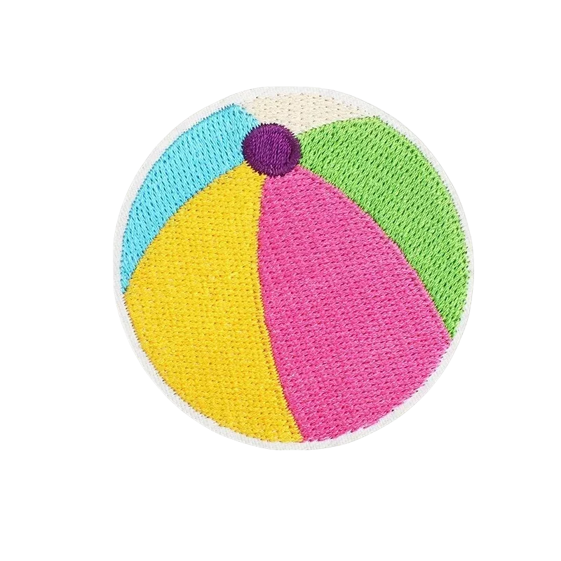 Bag Decoration Beach Ball Computer Embroidery Holiday Theme Embroidery Cloth Sticker Beach Camera Patch Sticker