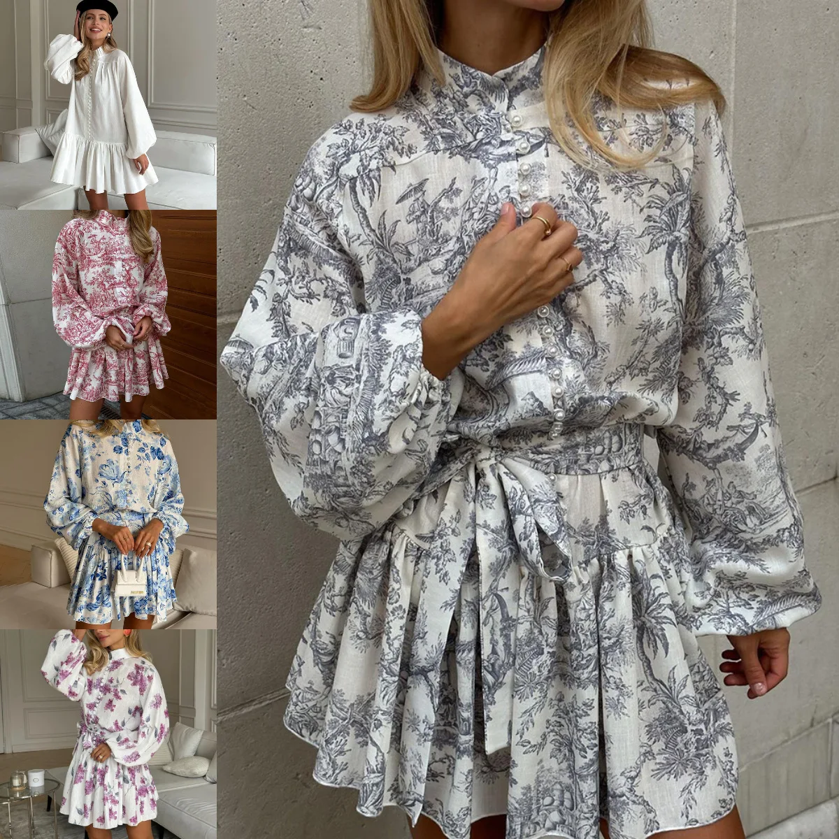 European And American Women's Clothing 2025 Spring And Autumn Retro National Style Ink Painting Printing Bubble Sleeve Waist Lac
European And American Women's Clothing 2025 Spring And Autumn Retro National Style Ink Painting Printing Bubble Sleeve Waist Lac