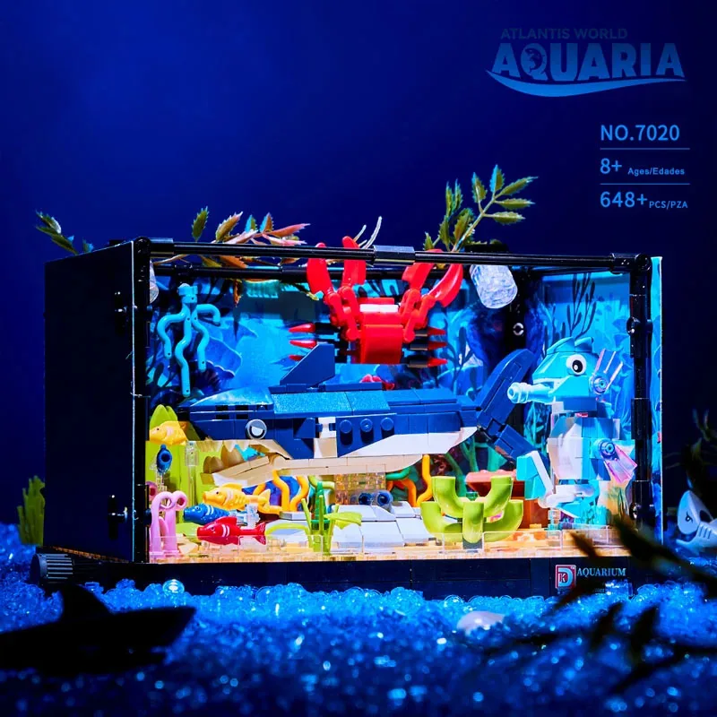 Fish Tank Building Block Compatible Lighting Aquarium Including Marine Life and Succulent City Construction Toys for Childrens
Fish Tank Building Block Compatible Lighting Aquarium Including Marine Life and Succulent City Construction Toys for Childrens