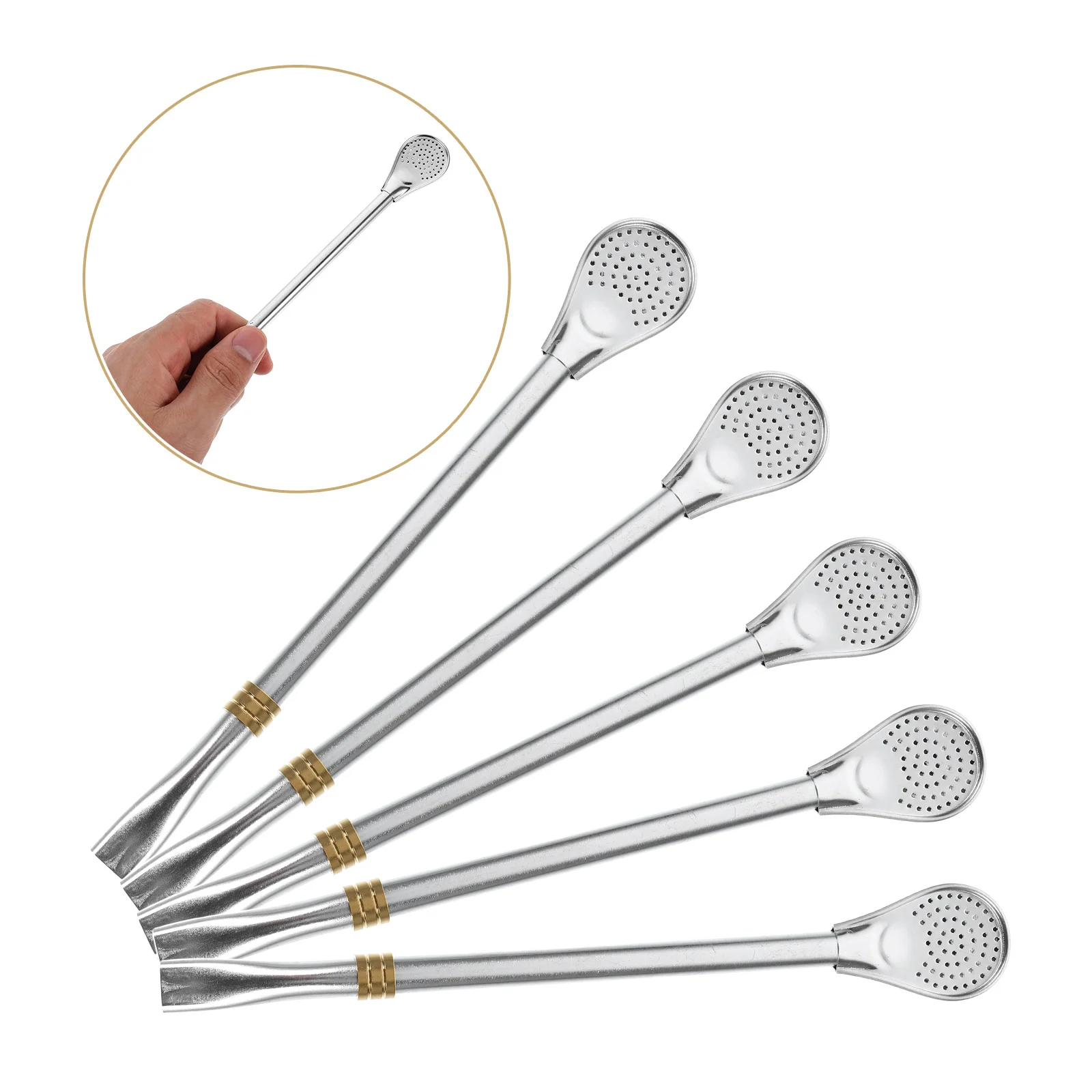 5 Pcs 304 Stainless Steel Mixing Spoon Coffee Spoons Flat Mouth Hollow Tail Design Bar Bistro Restaurant
5 Pcs 304 Stainless Steel Mixing Spoon Coffee Spoons Flat Mouth Hollow Tail Design Bar Bistro Restaurant