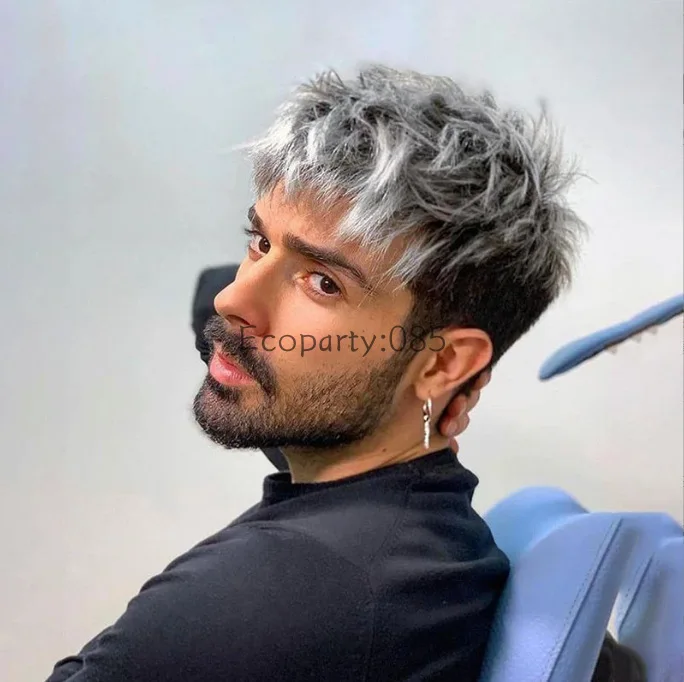 Cosplay Wigs for Men Silver Gray Gradient Color Messy Short Curly Hair Wig High-temperature Heat-resistant Synthetic Hair
Cosplay Wigs for Men Silver Gray Gradient Color Messy Short Curly Hair Wig High-temperature Heat-resistant Synthetic Hair