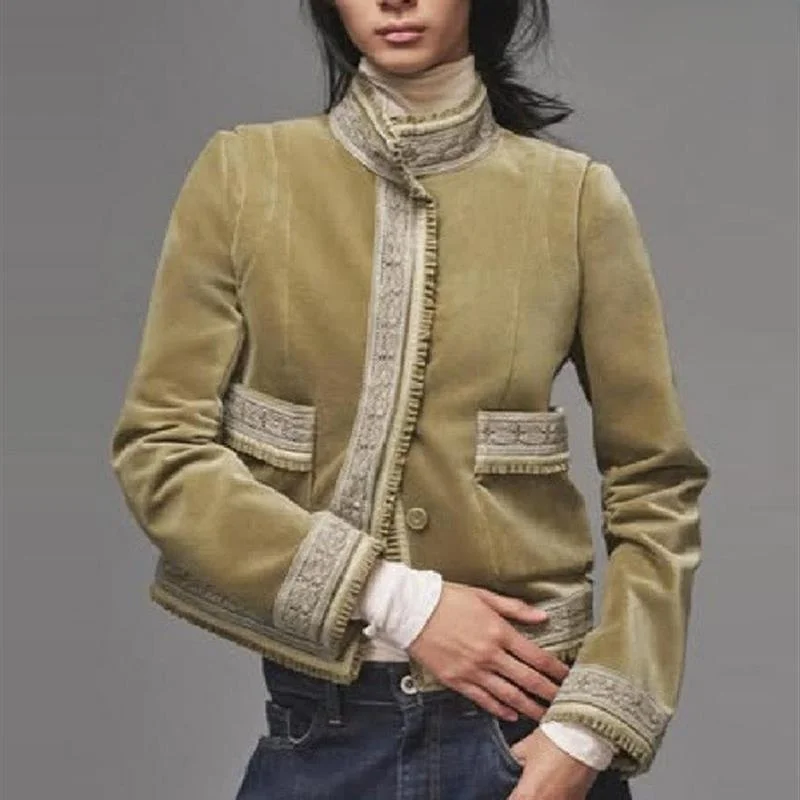 Fashionable Short Lace Patchwork Pure Color Stand Collar Jacket Outerwear LinJ Autumn Winter New Arrival Elegant Lady
Fashionable Short Lace Patchwork Pure Color Stand Collar Jacket Outerwear LinJ Autumn Winter New Arrival Elegant Lady