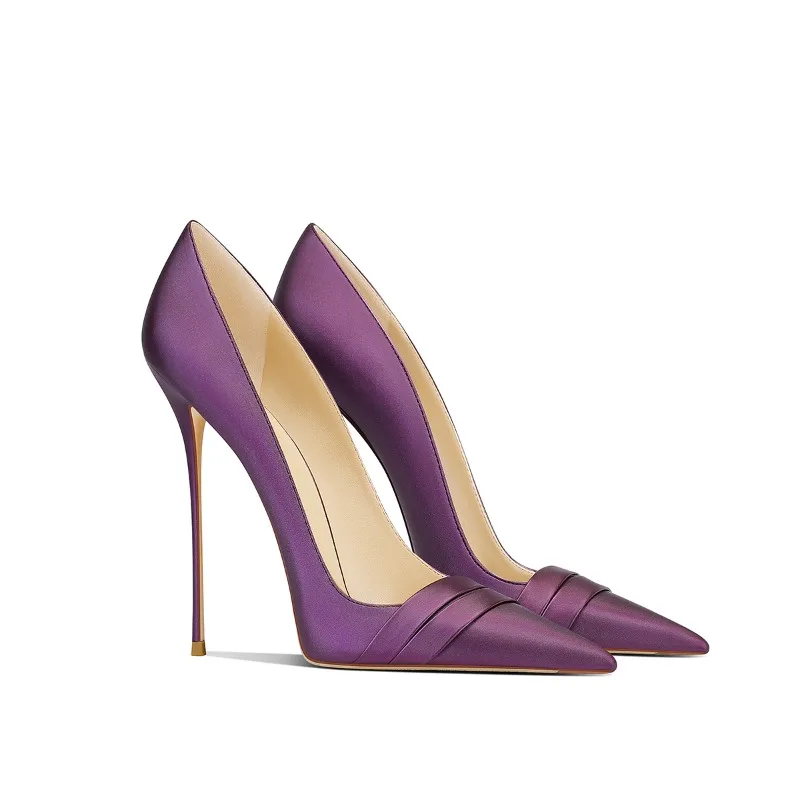 Luxury Purple Silk Stiletto Heels Pointed Toe Dress Shoes Women Summer 2025 Collection
Luxury Purple Silk Stiletto Heels Pointed Toe Dress Shoes Women Summer 2025 Collection
