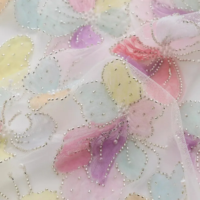 Heavy-Duty Embroidered Lace with Bead-Embellished Butterfly Soft Tulle Fabric for Wedding Dresses Bridal Gowns Clothing Designer
Heavy-Duty Embroidered Lace with Bead-Embellished Butterfly Soft Tulle Fabric for Wedding Dresses Bridal Gowns Clothing Designer