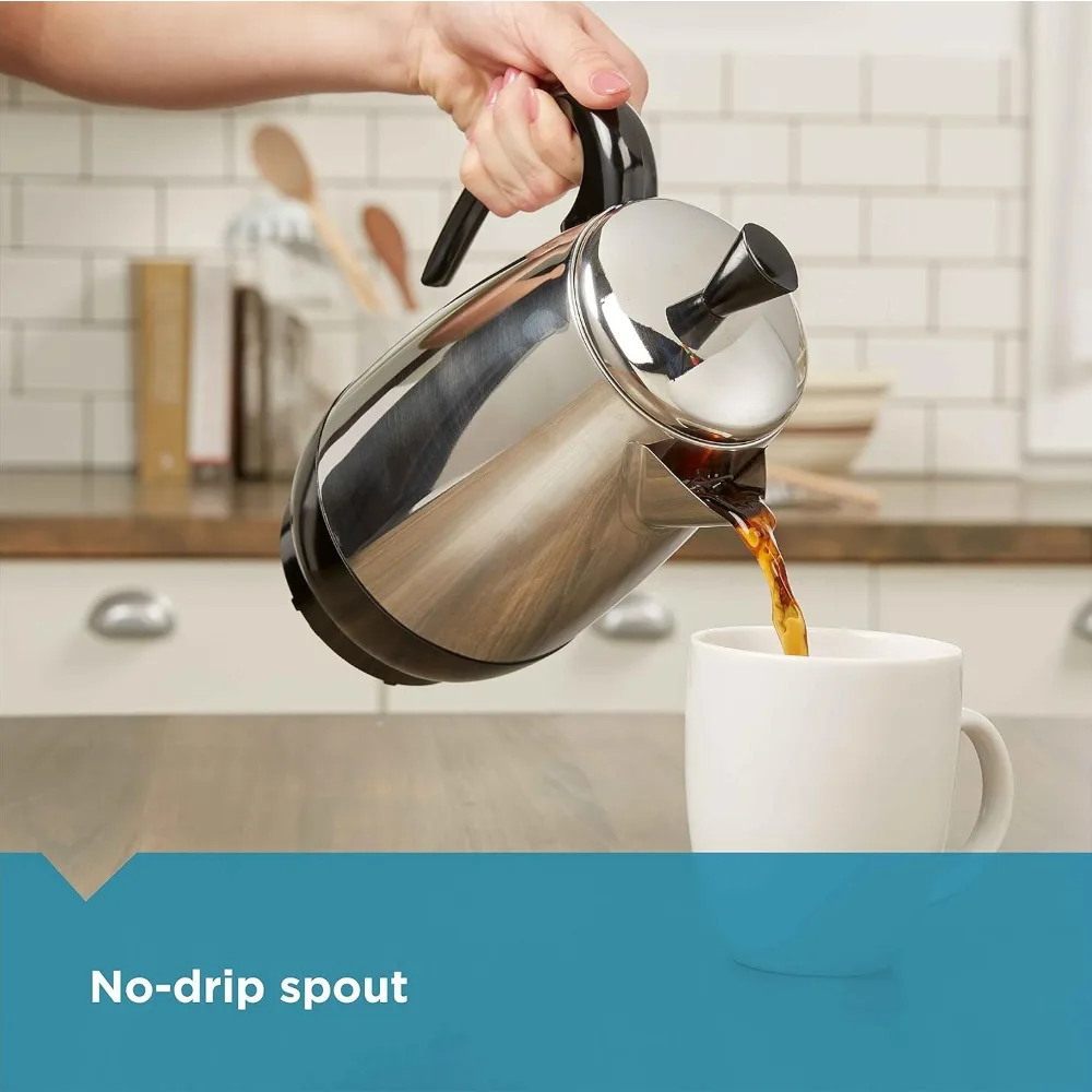 Electric Coffee Percolator, Stainless Steel Basket, Automatic Keep Warm, No-Drip Spout, 8 Cup
Electric Coffee Percolator, Stainless Steel Basket, Automatic Keep Warm, No-Drip Spout, 8 Cup