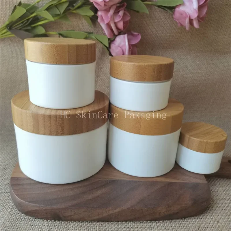 Cream Container White Plastic Jar Bamboo Lids Empty Cosmetic Containers Makeup Boxn Plastic Cosmetic Cream Jar with Bamboo
Cream Container White Plastic Jar Bamboo Lids Empty Cosmetic Containers Makeup Boxn Plastic Cosmetic Cream Jar with Bamboo