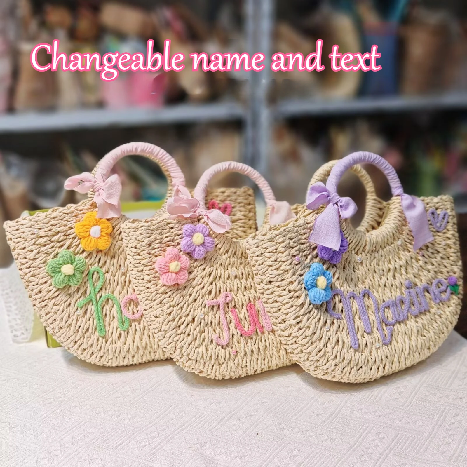 Сменное имя, шелковый шарф с цветком, соломенная сумка с алфавитом, тайская сумка большой вместимости, летние каникулы, тканая соломенная сумка для женщин
Сменное имя, шелковый шарф с цветком, соломенная сумка с алфавитом, тайская сумка большой вместимости, летние каникулы, тканая соломенная сумка для женщин