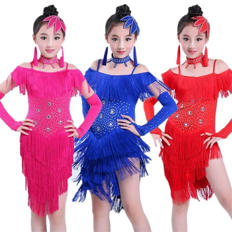 Kids Latin Dance Dresses for Girls Fringe Dress Tassel Salsa Sequin Stage Ballroom Performance Dancing Practice Clothing
Kids Latin Dance Dresses for Girls Fringe Dress Tassel Salsa Sequin Stage Ballroom Performance Dancing Practice Clothing