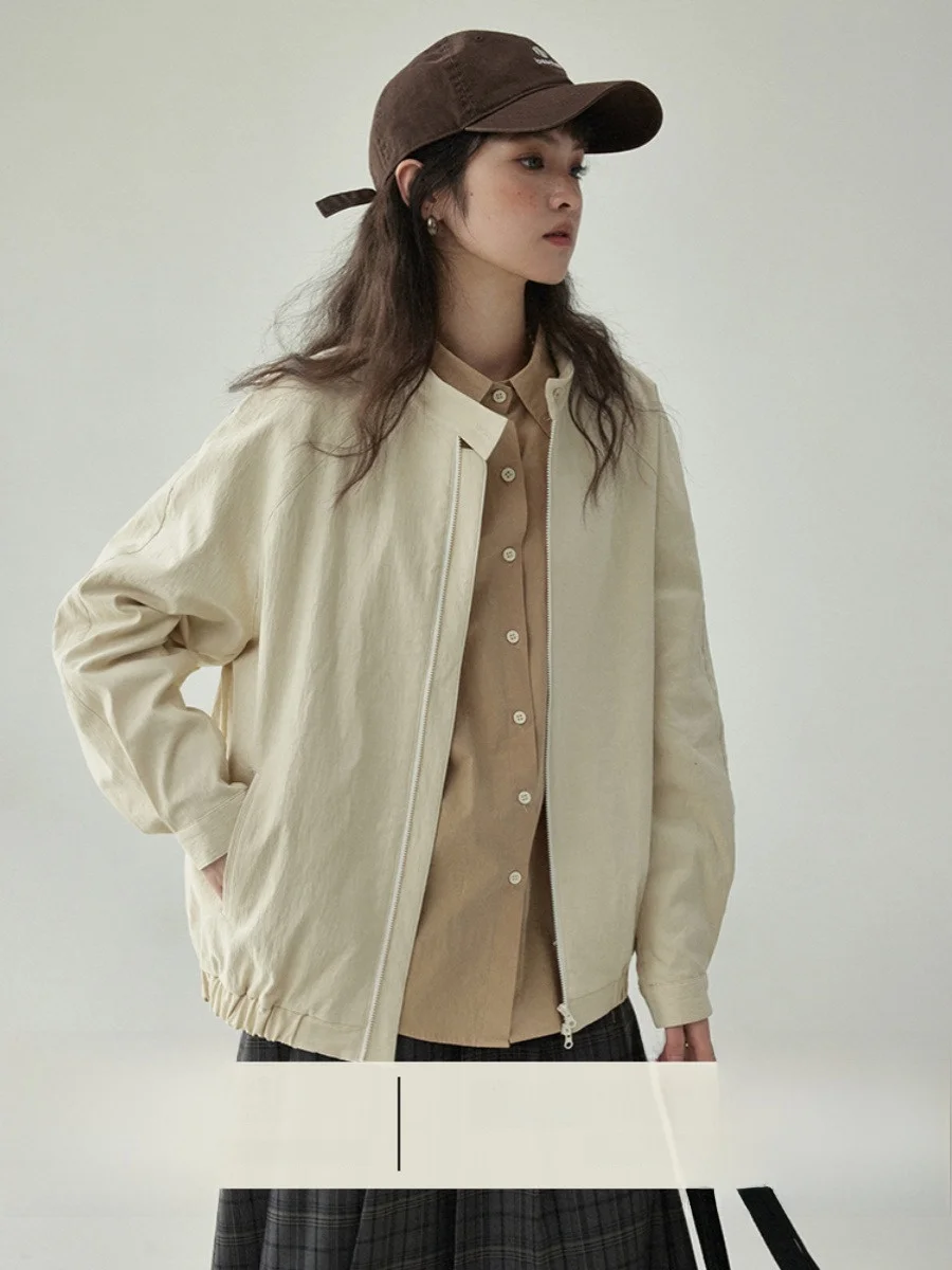 AMUU Original Long Sve Casual Loose Jaet Stand Collar Double Zipper Spring Design Women's ort Outerwear Cotton Blend
AMUU Original Long Sve Casual Loose Jaet Stand Collar Double Zipper Spring Design Women's ort Outerwear Cotton Blend