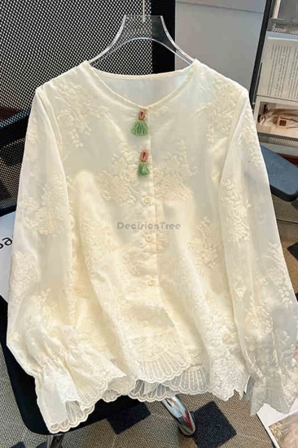 2025 spring improved chinese retro style women jacquard embroidered lace long sleeve round collar tang suit shirt cheongsam top
2025 spring improved chinese retro style women jacquard embroidered lace long sleeve round collar tang suit shirt cheongsam top