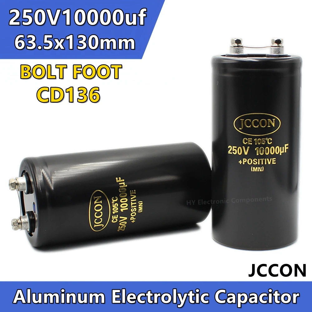 JCCON 250v10000uf 63.5x130mm Aluminum Bolt screw Audio Filtering Electrolytic Capacitor 105° CD136 Inverter Elevator Capacitors
JCCON 250v10000uf 63.5x130mm Aluminum Bolt screw Audio Filtering Electrolytic Capacitor 105° CD136 Inverter Elevator Capacitors