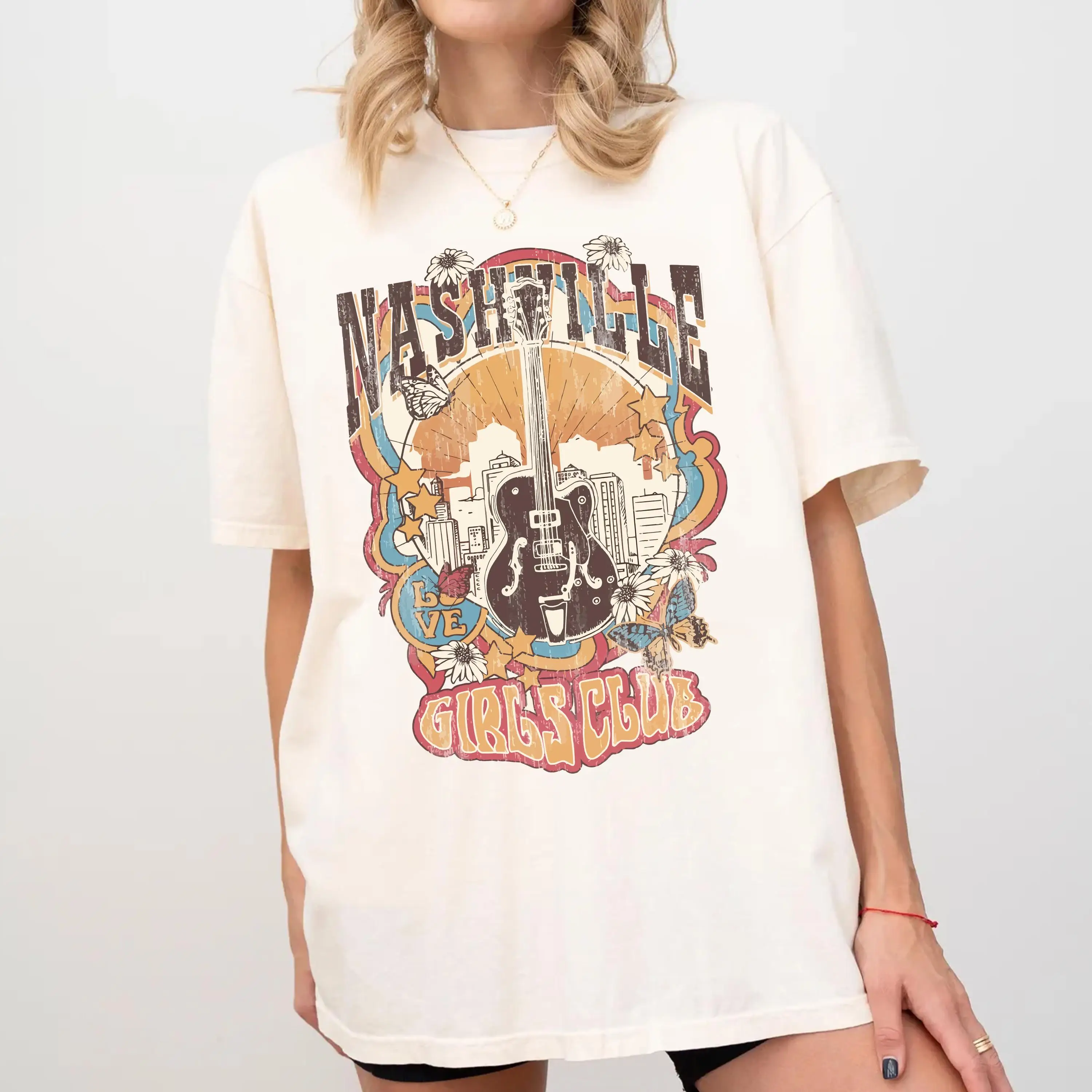 2026 Summer Women's Vintage Nashville Country Music T-Shirt Sweat-wicking and Breathable Tee Streetwear Oversized Loose Casual
2026 Summer Women's Vintage Nashville Country Music T-Shirt Sweat-wicking and Breathable Tee Streetwear Oversized Loose Casual