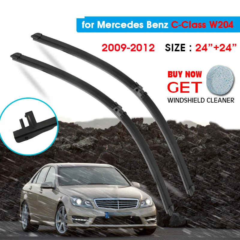 Car Wiper Blade For Mercedes Benz C-Class W204 24"+24" 2009-2012 Auto Windscreen Windshield Wipers Blades Fit Side Pin Arms
Car Wiper Blade For Mercedes Benz C-Class W204 24"+24" 2009-2012 Auto Windscreen Windshield Wipers Blades Fit Side Pin Arms