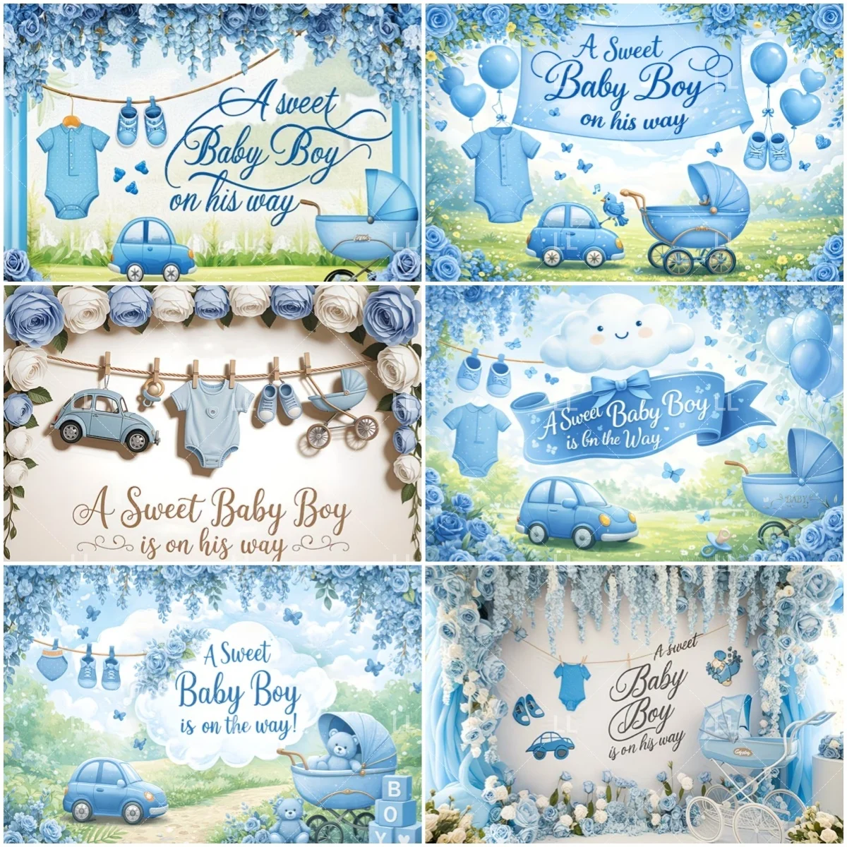 Blue Gender Reveal Boy Stroller Theme Background Floral Baby Shower Party Decoration Backdrop Newborn Photography Studio Prop
Blue Gender Reveal Boy Stroller Theme Background Floral Baby Shower Party Decoration Backdrop Newborn Photography Studio Prop