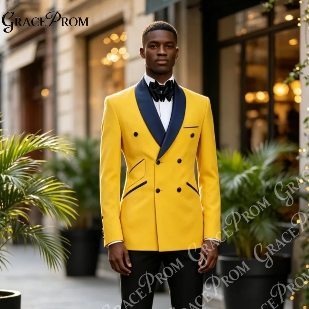 Fashion Men Yellow Peak Lapel Tuxedo 2pcs Set 2026 Double Breasted Blazer Black Pants Slim Fit For Prom Wedding Party Banquet
Fashion Men Yellow Peak Lapel Tuxedo 2pcs Set 2026 Double Breasted Blazer Black Pants Slim Fit For Prom Wedding Party Banquet