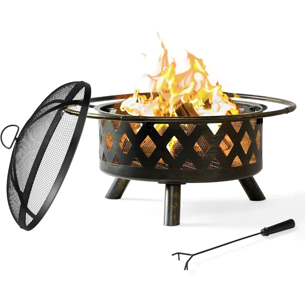 Outdoor Fire Pit 30in Firepit with Spark Screen for Outside Wood Burning Outdoor Fireplace with High Thermal Efficiency
Outdoor Fire Pit 30in Firepit with Spark Screen for Outside Wood Burning Outdoor Fireplace with High Thermal Efficiency