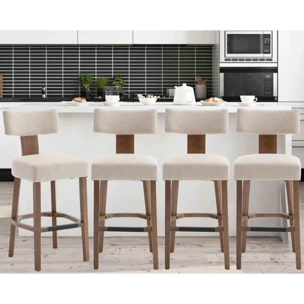 Farmhouse 30'' Extra Tall Bar Stools Set of 4 Modern Counter Height Barstools with Backs Rustic Wood Bar Stools Linen Upholstere
Farmhouse 30'' Extra Tall Bar Stools Set of 4 Modern Counter Height Barstools with Backs Rustic Wood Bar Stools Linen Upholstere
