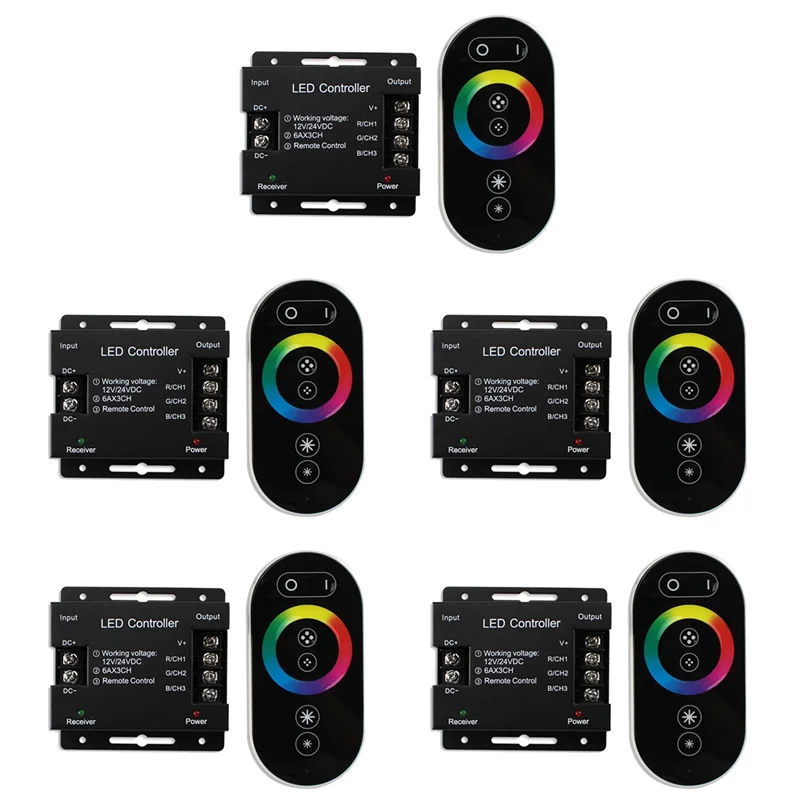 ABUH-5X DC12-24V LED Strip Light RF Touch Remote Controller Dimmer For 5050 RGB Tape Lights Adjust Brightness
ABUH-5X DC12-24V LED Strip Light RF Touch Remote Controller Dimmer For 5050 RGB Tape Lights Adjust Brightness