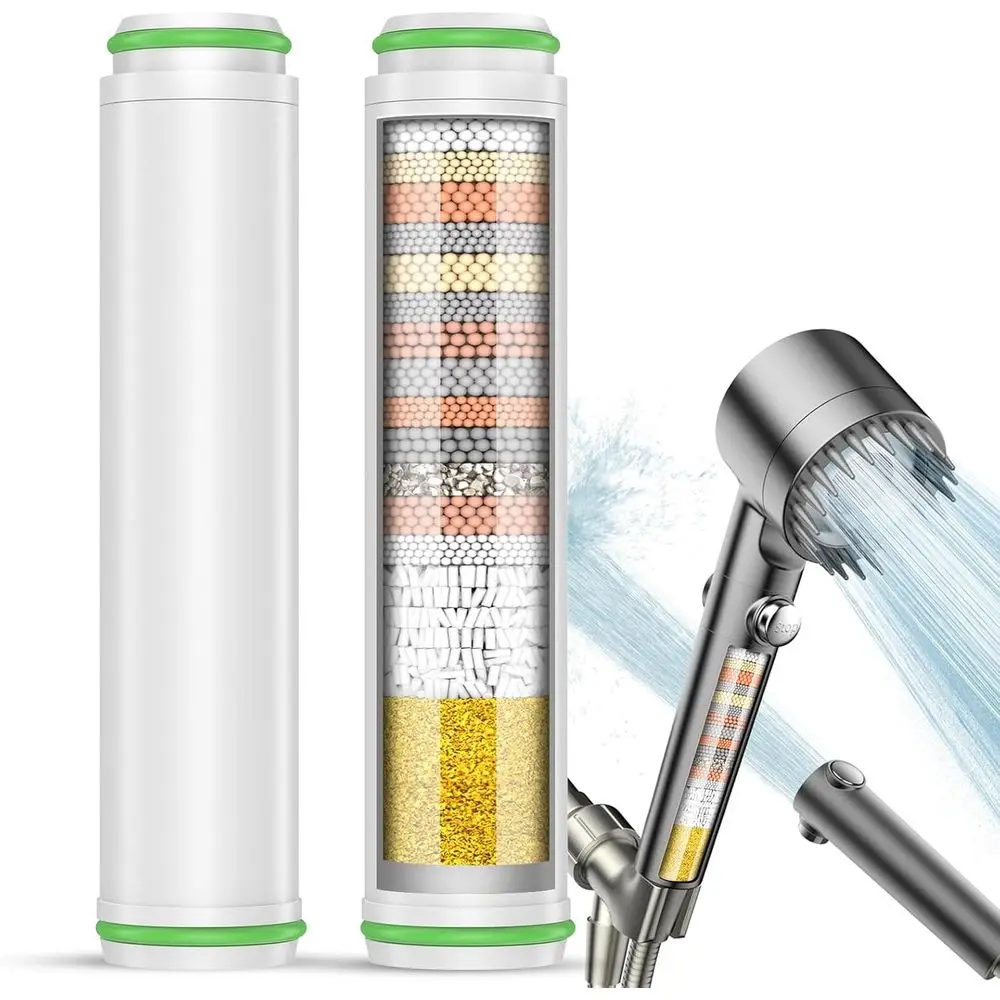 Shower Filter or Handheld Shower, 2 Pack 18 Stage Replacement Filters for Hard Water, Chlorine and Harmful Substances Removal
Shower Filter or Handheld Shower, 2 Pack 18 Stage Replacement Filters for Hard Water, Chlorine and Harmful Substances Removal