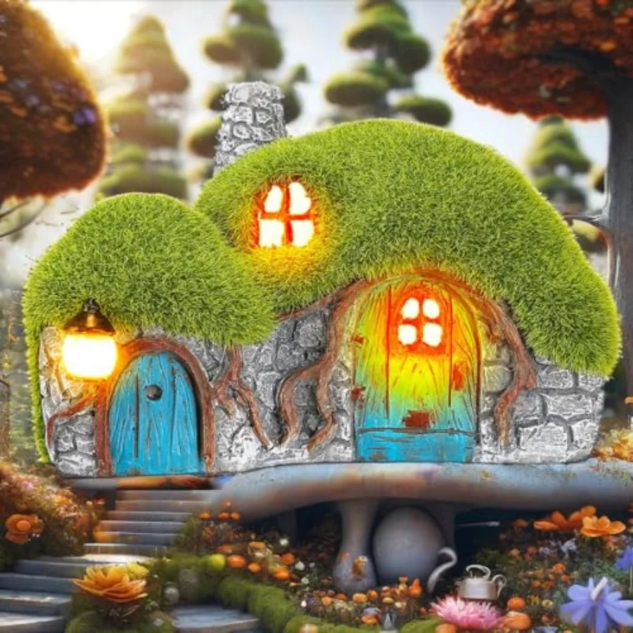 Outdoor Figurine Lights Garden House Statue - Outdoor Statues with Solar Lights Garden Cottage Lighting Figurines for Home or Y
Outdoor Figurine Lights Garden House Statue - Outdoor Statues with Solar Lights Garden Cottage Lighting Figurines for Home or Y