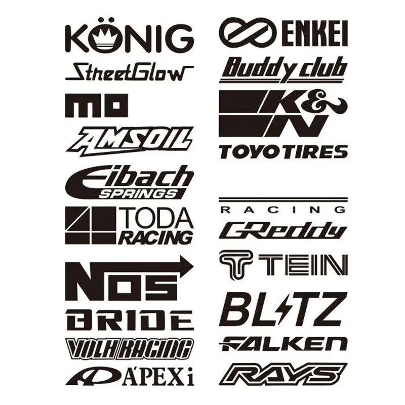 Racing Sponsor Themed Decals Kit, 20Pcs Waterproof Reflective Stickers, Fashion JDM Lowrider Styling Accessories
Racing Sponsor Themed Decals Kit, 20Pcs Waterproof Reflective Stickers, Fashion JDM Lowrider Styling Accessories
